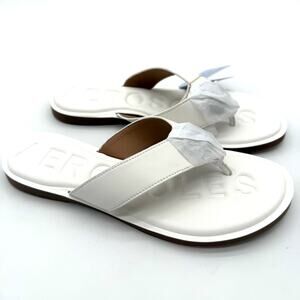 Aerosoles Galen Plush Flex Comfort White Faux Leather Sandals NWB 9